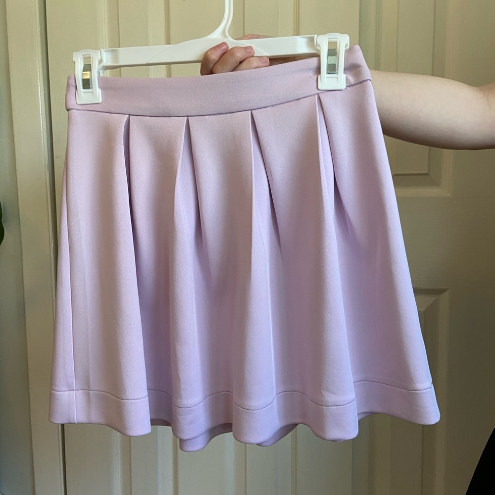 Lavender Pleated Mini Skirt